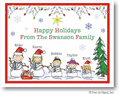 Pen At Hand Stick Figures - Full Color Holiday Cards - Xmas15