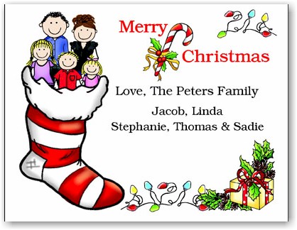 Pen At Hand Stick Figures - Full Color Holiday Cards - Xmas20