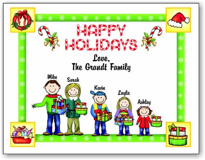 Pen At Hand Stick Figures - Full Color Holiday Cards - Xmas21