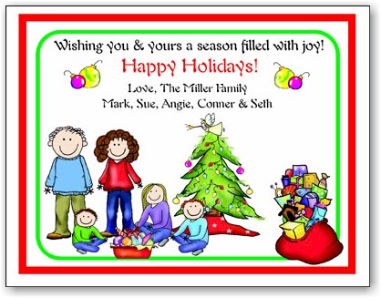 Pen At Hand Stick Figures - Full Color Holiday Cards - Xmas23