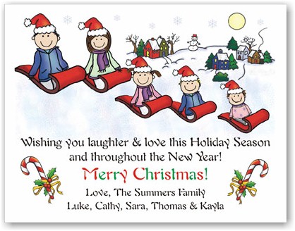 Pen At Hand Stick Figures - Full Color Holiday Cards - Xmas24