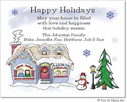 Pen At Hand Stick Figures - Full Color Holiday Cards - Xmas8