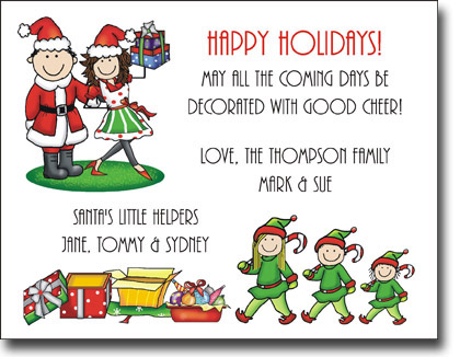 Pen At Hand Stick Figures - Full Color Holiday Cards - Xmas28