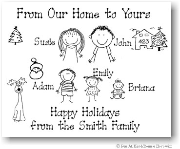 Pen At Hand Stick Figures - Full Color Holiday Cards - Xmas2