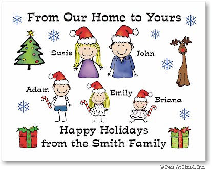 Pen At Hand Stick Figures - Full Color Holiday Cards - Xmas3FC Pen At Hand Stick Figures - Full Color Holiday Cards - Xmas3FC