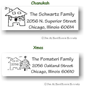 Pen At Hand Stick Figures - Holiday Address Label