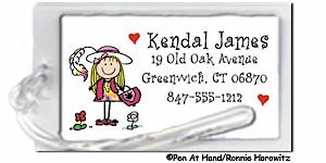 Pen At Hand Stick Figures - Luggage/ID Tags - Create-Your-Own Girl