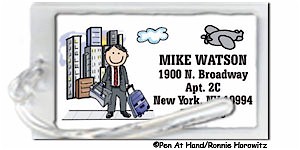 Pen At Hand Stick Figures - Luggage/ID Tags - City & Suit Pen At Hand Stick Figures - Luggage/ID Tags - City & Suit