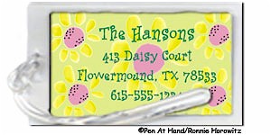 Pen At Hand Stick Figures - Luggage/ID Tags - Daisies-Theme