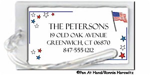 Pen At Hand Stick Figures - Luggage/ID Tags - Patriotic