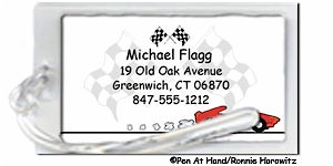 Pen At Hand Stick Figures - Luggage/ID Tags - Racing