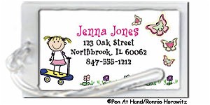 Pen At Hand Stick Figures - Luggage/ID Tags - Scooter Pen At Hand Stick Figures - Luggage/ID Tags - Scooter