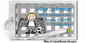 Pen At Hand Stick Figures - Luggage/ID Tags - Soccer