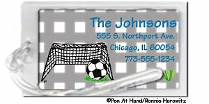 Pen At Hand Stick Figures - Luggage/ID Tags - Soccer-Theme
