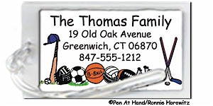 Pen At Hand Stick Figures - Luggage/ID Tags - Sports-Theme Pen At Hand Stick Figures - Luggage/ID Tags - Sports-Theme