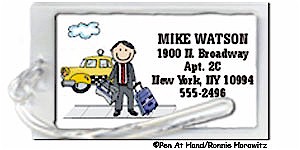 Pen At Hand Stick Figures - Luggage/ID Tags - Suit & Cab