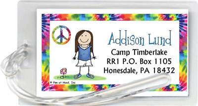 Pen At Hand Stick Figures - Luggage/ID Tags - Tie-Dye Pen At Hand Stick Figures - Luggage/ID Tags - Tie-Dye