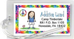 Pen At Hand Stick Figures - Luggage/ID Tags - Tie-Dye