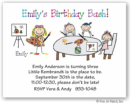 Pen At Hand Stick Figures - Invitations - Art