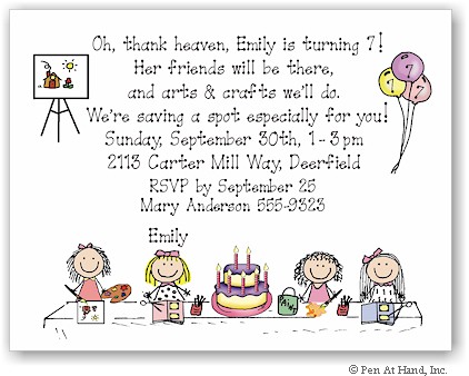 Pen At Hand Stick Figures - Invitations - Arts & Crafts (color)