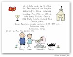 Pen At Hand Stick Figures - Invitations - Christening