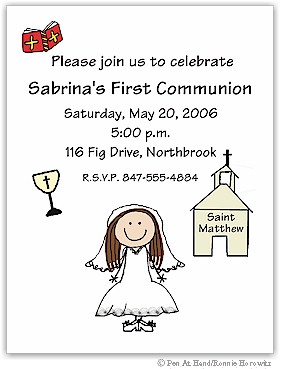 Pen At Hand Stick Figures - Invitations - Communion 2