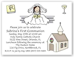 Pen At Hand Stick Figures - Invitations - Communion 3 (Girl)