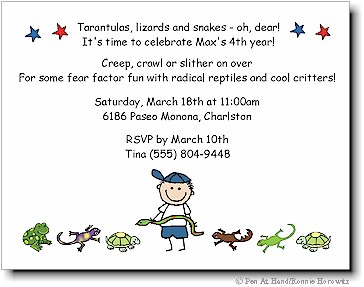 Pen At Hand Stick Figures - Invitations - Critters