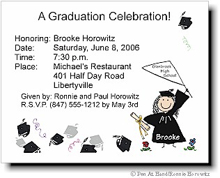 Pen At Hand Stick Figures - Invitations - Graduation 2