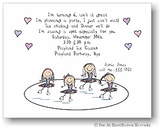 Pen At Hand Stick Figures - Invitations - Ice Skating