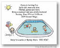 Pen At Hand Stick Figures - Invitations - Pool Party