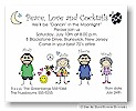 Pen At Hand Stick Figures - Invitations - Seventies