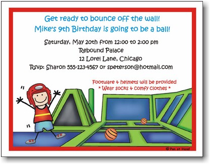 Pen At Hand Stick Figures - Invitations - Bounce - Boy (Inv 1029 B)