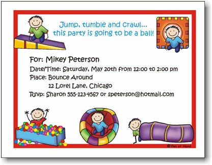 Pen At Hand Stick Figures - Invitations - Gym - Boy (Inv 1039 B)