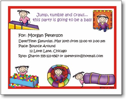 Pen At Hand Stick Figures - Invitations - Gym - Girl (Inv 1039 G) Pen At Hand Stick Figures - Invitations - Gym - Girl (Inv 1039 G)