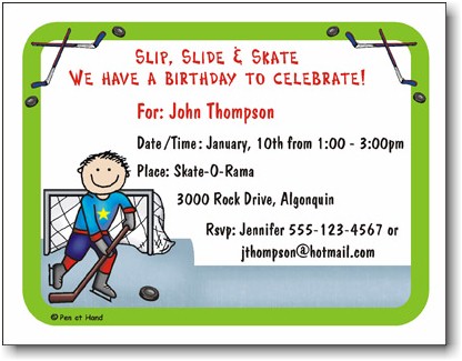 Pen At Hand Stick Figures - Invitations - Hockey (Inv 1043) Pen At Hand Stick Figures - Invitations - Hockey (Inv 1043)