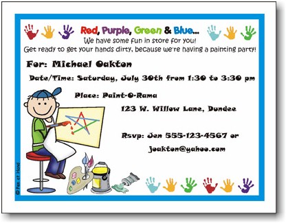 Pen At Hand Stick Figures - Invitations - Painting - Boy (Inv 1052 B) Pen At Hand Stick Figures - Invitations - Painting - Boy (Inv 1052 B)
