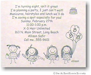 Pen At Hand Stick Figures - Invitations - Beauty Party (b/w) Pen At Hand Stick Figures - Invitations - Beauty Party (b/w)