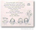 Pen At Hand Stick Figures - Invitations - Beauty Party (b/w)