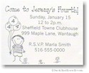 Pen At Hand Stick Figures - Invitations - Birthday Balloons (b/w)