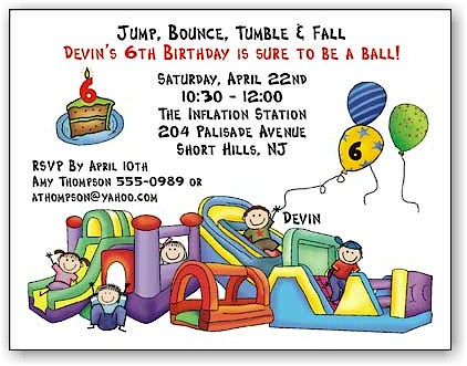 Pen At Hand Stick Figures - Invitations - Bounce Boy #2