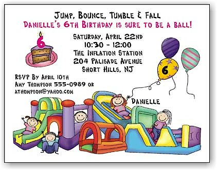 Pen At Hand Stick Figures - Invitations - Bounce Girl #2
