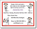 Pen At Hand Stick Figures - Invitations - Karate - Girl (Inv 1050 G)