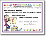 Pen At Hand Stick Figures - Invitations - Painting - Girl (Inv 1052 G)