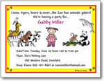 Pen At Hand Stick Figures - Invitations - Zoo - Girl (Inv 1060 G)