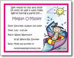 Pen At Hand Stick Figures - Invitations - Waterpark - Girl (Inv 1067 G)
