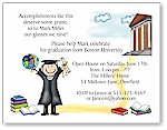 Pen At Hand Stick Figures - Invitations - Grad College Boy