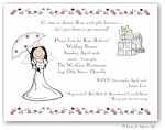 Pen At Hand Stick Figures Invitations - Wed Shower - Umbrella