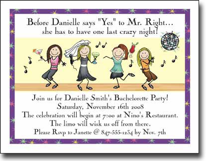 Pen At Hand Stick Figures - Invitations - Bachelorette-3 Pen At Hand Stick Figures - Invitations - Bachelorette-3