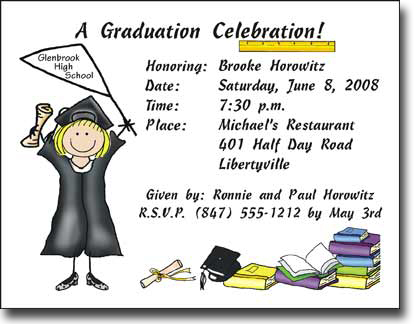 Pen At Hand Stick Figures - Invitations - Grad 4